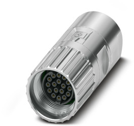 Jack, M17, 17 pole, crimp connection, screw locking, straight, 1629049