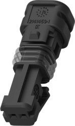 Socket, unequipped, 2 pole, straight, 1 row, black, 2141467-1