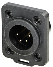 XLR panel plug, 4 pole, gold-plated, polyamide, NC4MDX-TOP