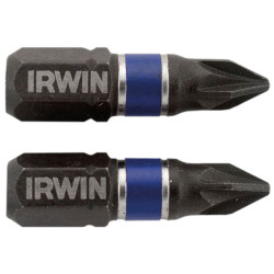 IRWIN&#xAE; 1923352 Impact Screwdriver Bits Pozi PZ1 25mm (Pack 2)