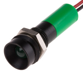 Wskaźnik do montażu panelowego 12V dc Zielony Drut przewodu RS PRO IP67