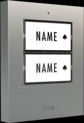 KTF 2 S Doorbell push-button, 2-family house, silver