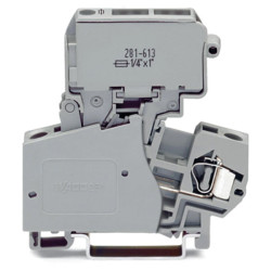WAGO 281-613 10mm Fuse &#xBC;x1in Disconnect Terminal Block Grey AWG 28-12