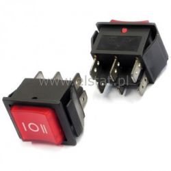 Przeł. kołys. ON-OFF-ON stabilny 6p podśw.