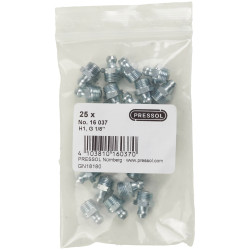 Pressol 16 037 Tapered Lubricating Nipple H1 Straight G 1/8&quot;-VZ 25pcs