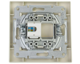 Gniazdo komputerowe Asfora pojedyncze RJ45 kat.5e kremowe z ramką EPH4300123