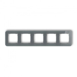 ICON Ramka uniwersalna pięciokrotna zaokrąglona - efekt szkła (ramka: grafitowa spód: grafitowy mat) 28-28-IRSZ-5