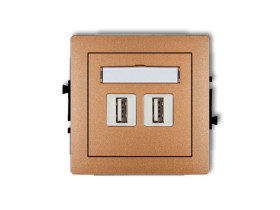 DECO Gniazdo USBx2 podwójne-AA 2.0 złoty metalik 8DGUSB-2 KARLIK