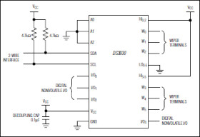Hex Nonvolatile Potentiometer with I/O and Memory