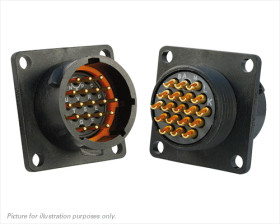 Złącze wielostykowe przemysłowe 19-pinowe Montaż na kołnierzu Wtyczka Souriau Sunbank by Eaton