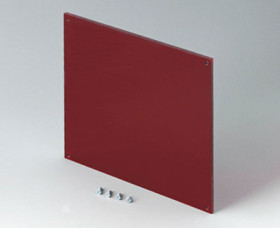 Front plate, acrylic glass, (W x H) 138 x 138 mm, red/transparent, B6145341