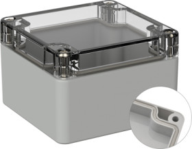 PC enclosure, (L x W x H) 82 x 80 x 55 mm, light gray (RAL 7035), IP66, 5U210010