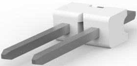 Pin header, 2 pole, pitch 2.54 mm, straight, natural, 3-644456-2