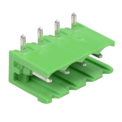 4-Way 5.08mm Right Angle PCB Header Open Ends Green 15A 300V