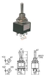 PRZEŁĄCZNIK 3-POZYCJE 6-PINÓW /ON/-OF-/ON/ KN1