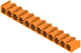 Pin header, 12 pole, pitch 7.62 mm, angled, orange, 1472590000