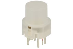 Mikroprzycisk; 12mm; 14,3mm; KS01-BLV-1 LED; 12,8mm; przewlekany (THT); 4 piny; transparentny; okrągły; OFF-(ON); podświetlenie