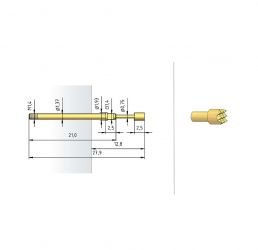 Igła testowa 1015/G-C-3.0N-AU-1.0, raster 2,54 (100 mil)