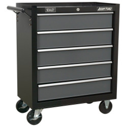 Sealey AP2505B Rollcab 5 Drawer with Ball Bearing Runners - Black/grey
