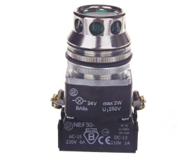 Przycisk sterowniczy 30mm zielony 1Z 1R z samopowrotem z podświetleniem W0-NEF30-KL XY Z