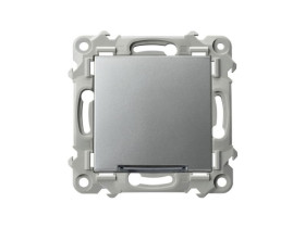 SZAFIR Wyłącznik jednobiegunowy z podświetleniem niebieskim srebro ŁP-1ZS/m/18 OSPEL