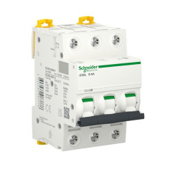 Wyłącznik nadprądowy MCB, Typ B, 3-biegunowy, 6A, 440V, 180V, Schneider Electric, A9F