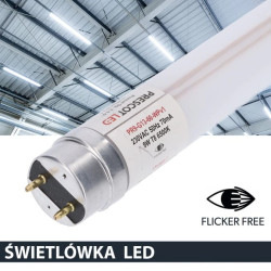 Świetlówka led T8 G13 60cm 9W 6500K 900lm PC Prescot Flicker free