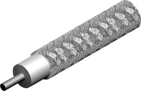 Kabel koncentryczny Telegärtner 100013034, Średnica zewnętrzna: 2.95 mm, Semi Flex. 141, 50 Ω, srebrny, Produkty w metra