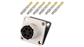 Rt0w0106snh-K Złącze Okrągłe Gniazdo Kołnierz (4 Otwory),Na Panel 6Pin