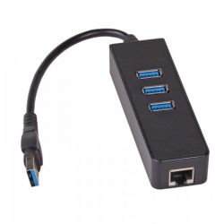 HUB USB 3,0+KARTA SIECIOWA
