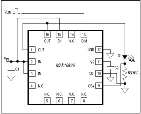 High-Voltage, 350mA, High-Brightness LED Driver with PWM Dimming and 5V Regulator
