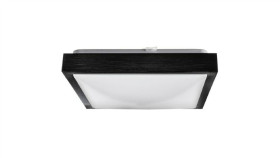 Lampa Plafon Plato-K-B 2 X E27 300X300 Kwadrat Ramka Czarna Szczotkowana Pma