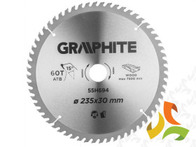Tarcza do pilarki widiowa 235 x 30 mm 60 zębów 55H694 GRAPHITE