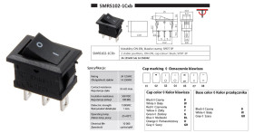 Przełącznik klawiszowy SMRS102-1C3B mały 1A 250V