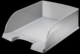 52330084 Leitz Plus letter tray, jumbo, silver