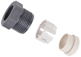 Zestaw dławnicy kablowej gwint PG13.5 Termoplastyczny min. średnica kabla 13mm max. średnica kabla 15mm +120°C IP66,