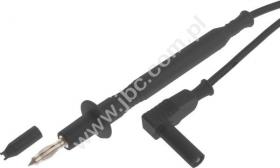 4419-F4-IEC-100-SW Przewód SIL 1,0mm2, 1,0m, sonda/wt.kąt.4mm, czarny, ELECTRO-PJP, 4419F4IEC100SW