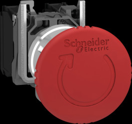 XB4BS84441 Emergency stop switch, Harmony XB4, 22 mm, red, twist unlock, 1