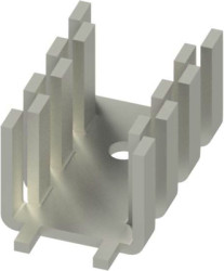 Finger shaped heatsink, (L x W x H) 32 x 18.5 x 15 mm, 16 K/W, black anodized, 10035014