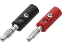 BANAN-WP-BR Wtyki bananowe, przykręcane - komplet: czarny+czerwony