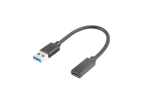 Adapter USB-C 3.1 - USB-A na kablu 15cm czarny LANBERG