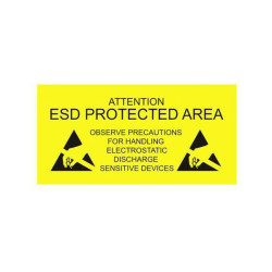 Antistat 055-0007 ESD Warning Sign Yellow Self-Adhesive 300x150mm