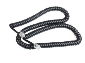 Kabel telefoniczny słuchawkowy spiralny czarny (4m)
