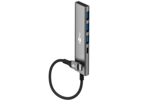 Slim 4-portowy koncentrator USB, USB-C na USB-C/USB-A, 5 Gbit/s...
