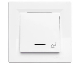 Przycisk Asfora dzwonek z podświetleniem zaciski śrubowe biały z ramką EPH1700321