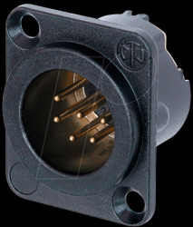 NC6MD-LX-B XLR 6pole male receptacle, black