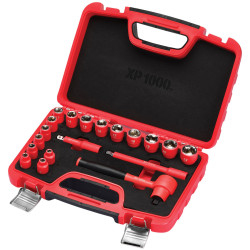 Draper 16306 XP1000&#xAE; VDE Metric Socket Set, 3/8&quot; Sq. Dr. (19 Piece)