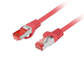 Patchcord kat.6 s/ftp lszh cu 0.5m czerwony fluke passed lanberg PCF6-10CU-0050-R