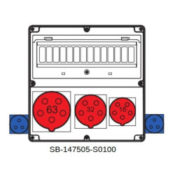 Rozdzielnica 5x63A 5x32A 5x16A 2x3x16A INA=63A IP54 SB-147505-S0100-54