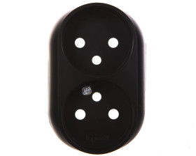 VALENA ALLURE Plakietka gniazda podwójnego 2x2p+z czarny 753998
